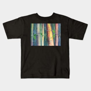 Magical Bamboo Forest Watercolor Art Kids T-Shirt